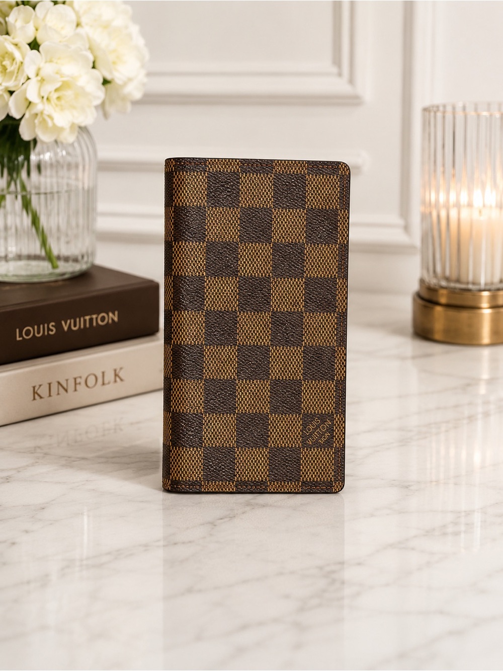 Louis Vuitton Damier Ebene Long Bifold Checkbook Wallet